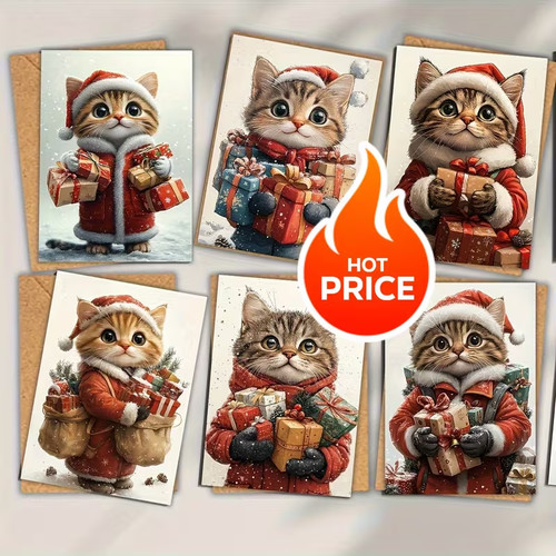 Christmas cards cat cats - cat,