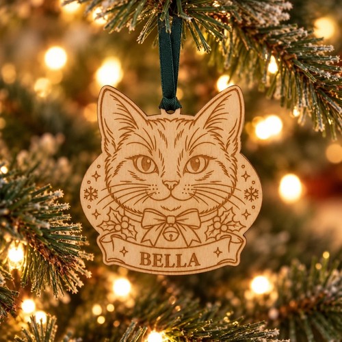 Personalised cat christmas - cat,