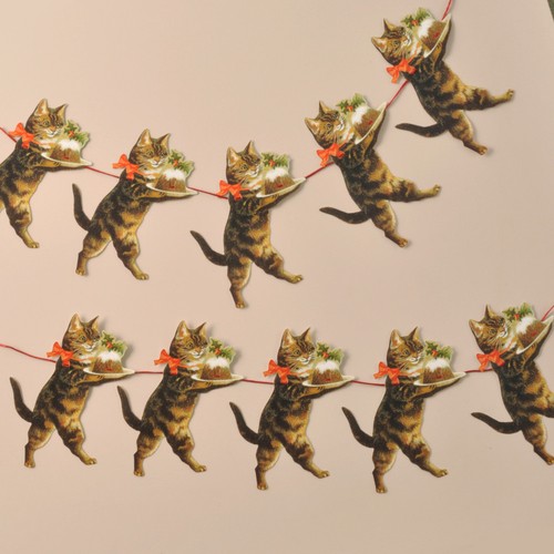 Christmas cat garland - cat,