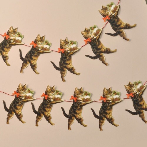 Tabby cat christmas garland - cat,