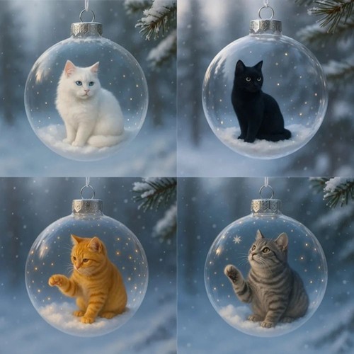 Cat ornament christmas - ornament, ball