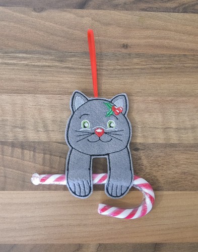 Embroidered felt cat - cat, candy