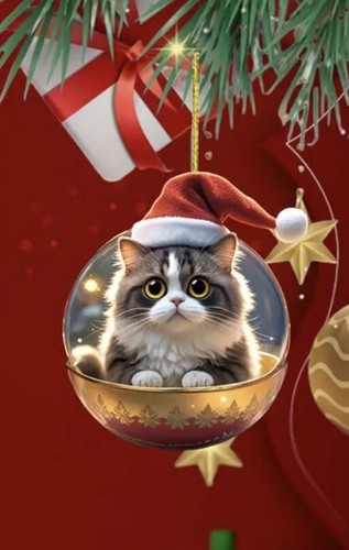Cute persian cat wearing santa - persian,