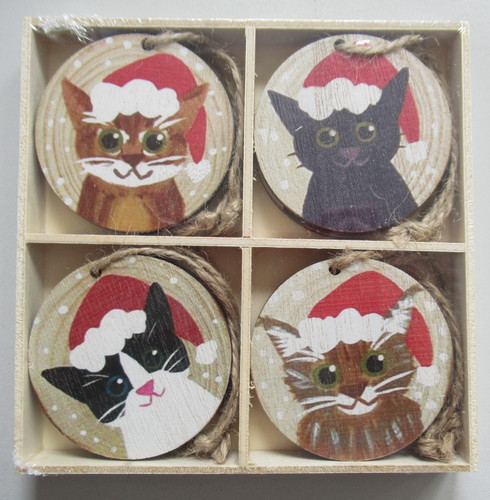 Wooden cats hats - in,