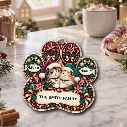 Personalised cat christmas - cat,