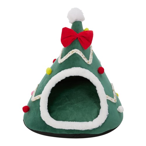 Christmas tree cat bed soft - christmas,