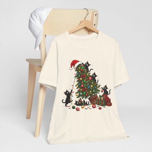 Cats decorating christmas tree - decorating,