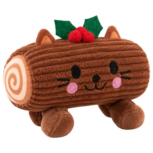 Christmas yule log - christmas, cat