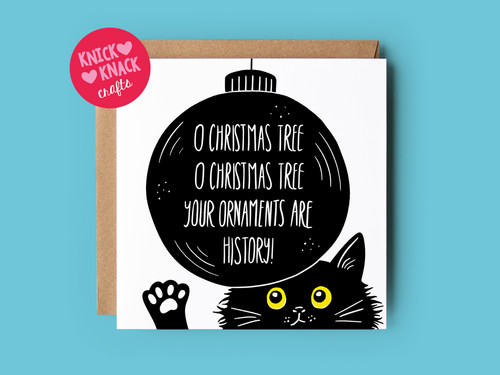 Funny cat christmas card - card,