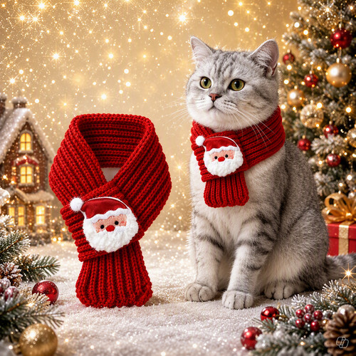 Christmas pet knitted - pet, neck