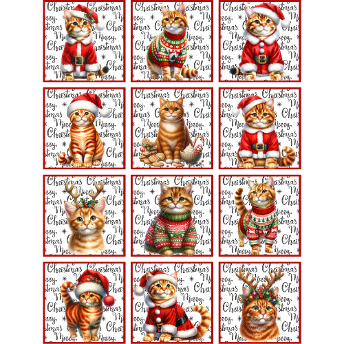 Ginger cat christmas - christmas, card
